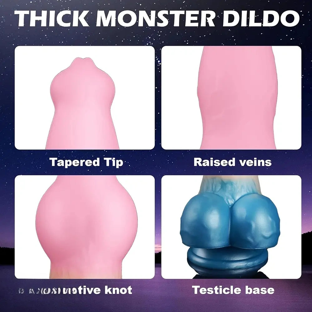 9.65in Monster Dog Knot Large Animal Wolf Silicone Soft Dildo For Anus