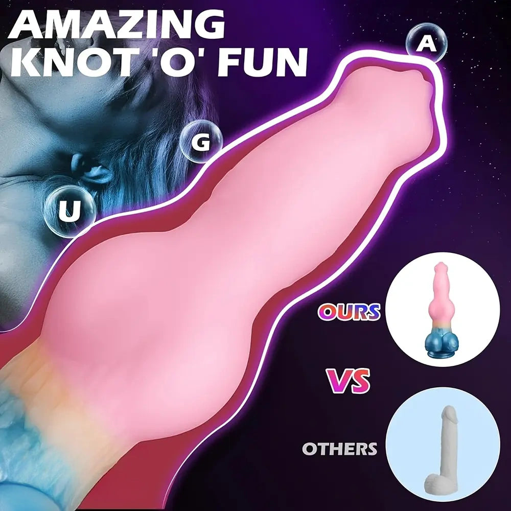 9.65in Monster Dog Knot Large Animal Wolf Silicone Soft Dildo For Anus