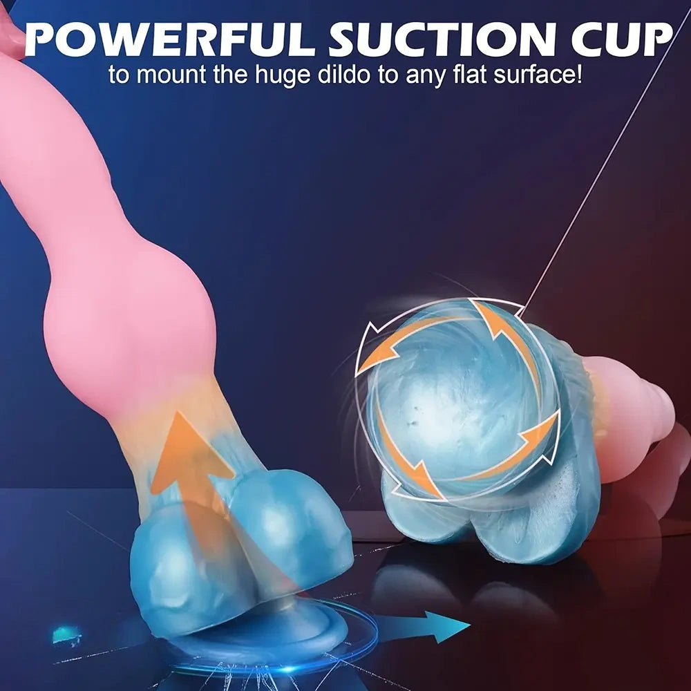 9.65in Monster Dog Knot Large Animal Wolf Silicone Soft Dildo For Anus