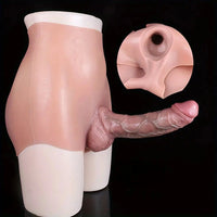 9.65in Realistic Silicone Panty Hollow Wearable Dildo For Men Gay Women