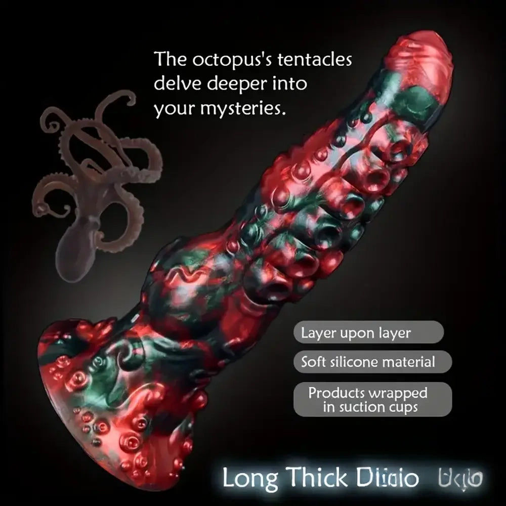 9.65in Silicone Big Soft Thick Tentacle Octopus Monster Dildo Sex Toy