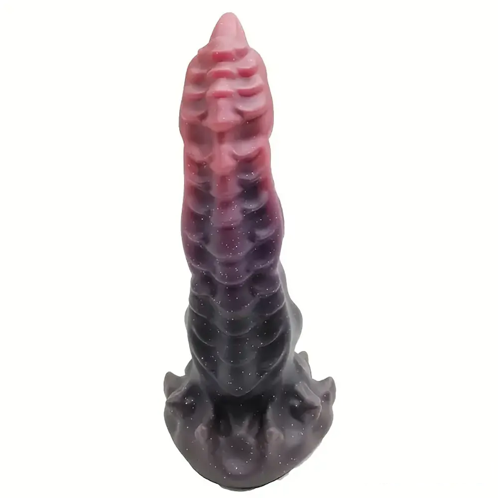 9.65in Silicone Dragon Starry Color Big Soft Dildo For Women Men Couples