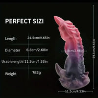 9.65in Silicone Dragon Starry Color Big Soft Dildo For Women Men Couples