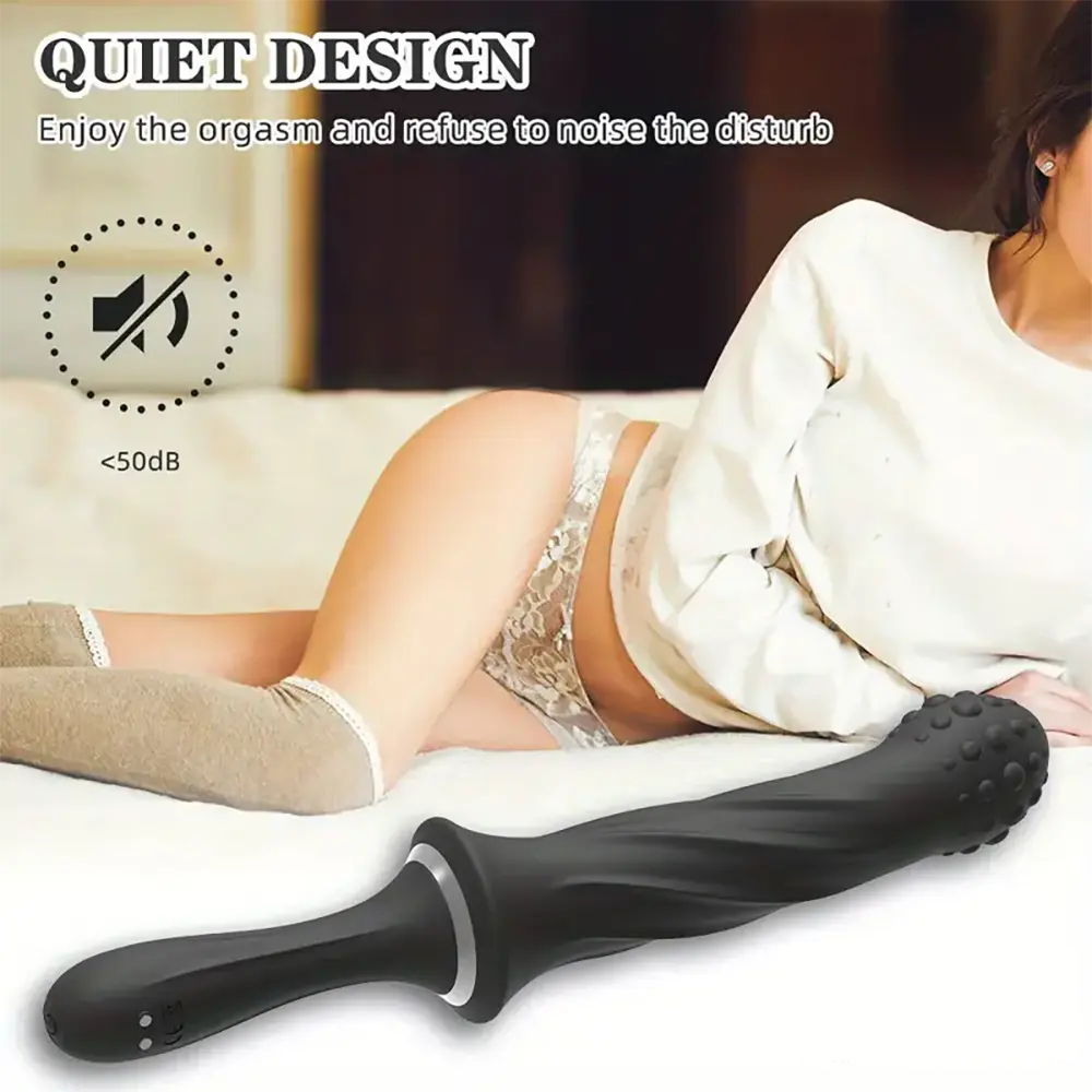 9.65in Silicone Soft Vibrating Dildo With Handle For G-spot Stimulator