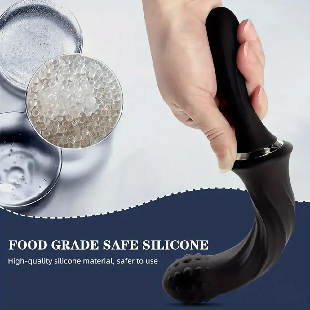 9.65in Silicone Soft Vibrating Dildo With Handle For G-spot Stimulator