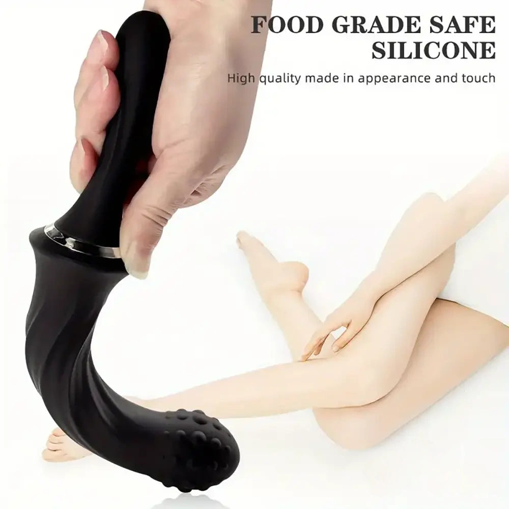 9.65in Silicone Soft Vibrating Dildo With Handle For G-spot Stimulator