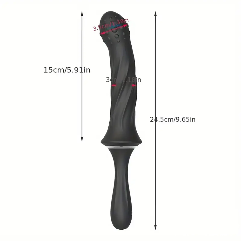 9.65in Silicone Soft Vibrating Dildo With Handle For G-spot Stimulator