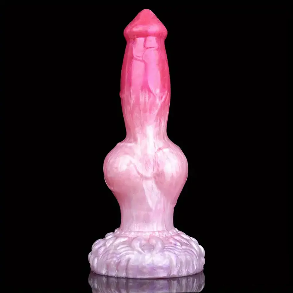 9.65in Unisex Big Dog Knot Silicone Soft Dildo For Prostate Vaginal Massage