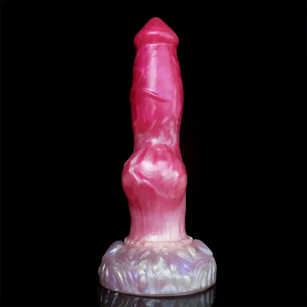 9.65in Unisex Big Dog Knot Silicone Soft Dildo For Prostate Vaginal Massage