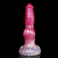 9.65in Unisex Big Dog Knot Silicone Soft Dildo For Prostate Vaginal Massage