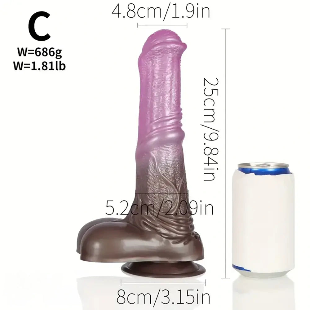 9.68in 9.84in 10.23in Soft Silicone Animal Horse Big Cock Dildo For Sex