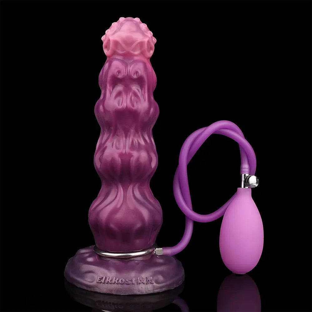 9.68in Inflatable Silicone Soft Big Fantasy Odd Dildo Penis Simulator