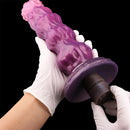 9.68in Inflatable Silicone Soft Big Fantasy Odd Dildo Penis Simulator