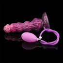 9.68in Inflatable Silicone Soft Big Fantasy Odd Dildo Penis Simulator