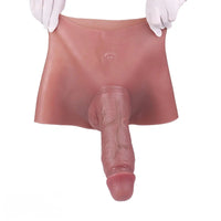 9.6in Hollow Leather Pants Strap on Dildo Liquid Silicone Dildo Sex Toy