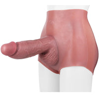 9.6in Hollow Leather Pants Strap on Dildo Liquid Silicone Dildo Sex Toy