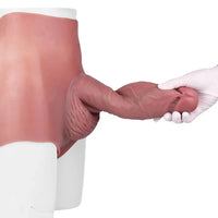 9.6in Hollow Leather Pants Strap on Dildo Liquid Silicone Dildo Sex Toy