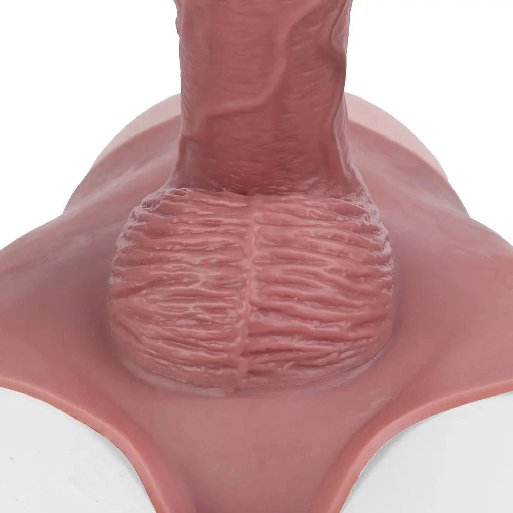 9.6in Hollow Leather Pants Strap on Dildo Liquid Silicone Dildo Sex Toy