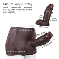 9.6in Hollow Soft Liquid Silicone Realistic Strap on Dildo Panty For Sex