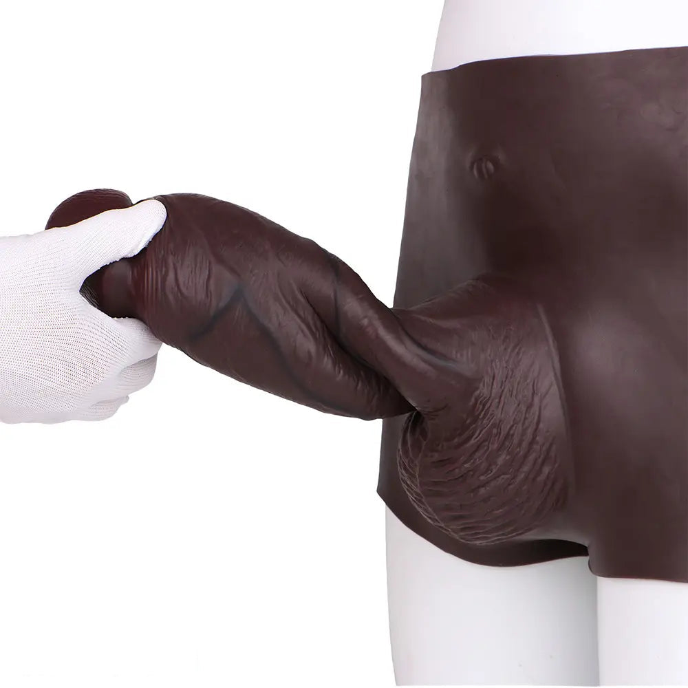 9.6in Hollow Soft Liquid Silicone Realistic Strap on Dildo Panty For Sex