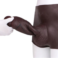 9.6in Hollow Soft Liquid Silicone Realistic Strap on Dildo Panty For Sex