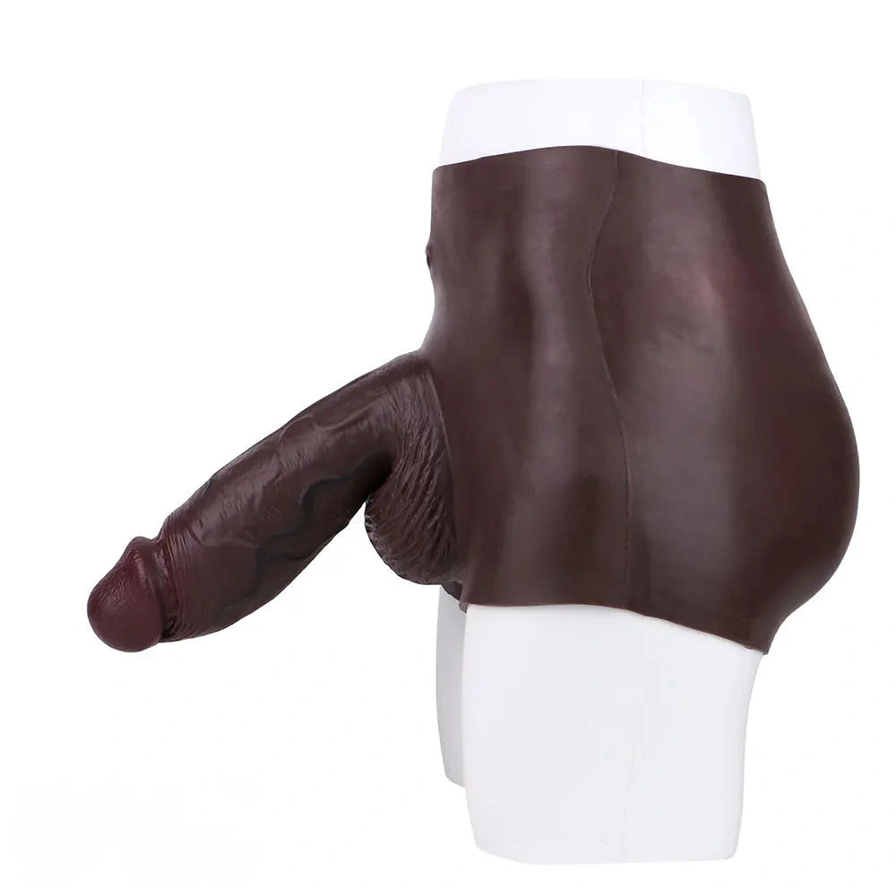 9.6in Hollow Soft Liquid Silicone Realistic Strap on Dildo Panty For Sex