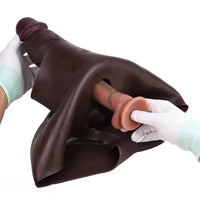 9.6in Hollow Soft Liquid Silicone Realistic Strap on Dildo Panty For Sex
