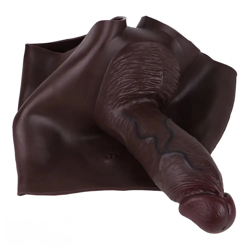 9.6in Hollow Soft Liquid Silicone Realistic Strap on Dildo Panty For Sex