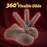 9.6in Male Dildo Sex Doll Torso With Flexible Dildo Realistic Big Cock