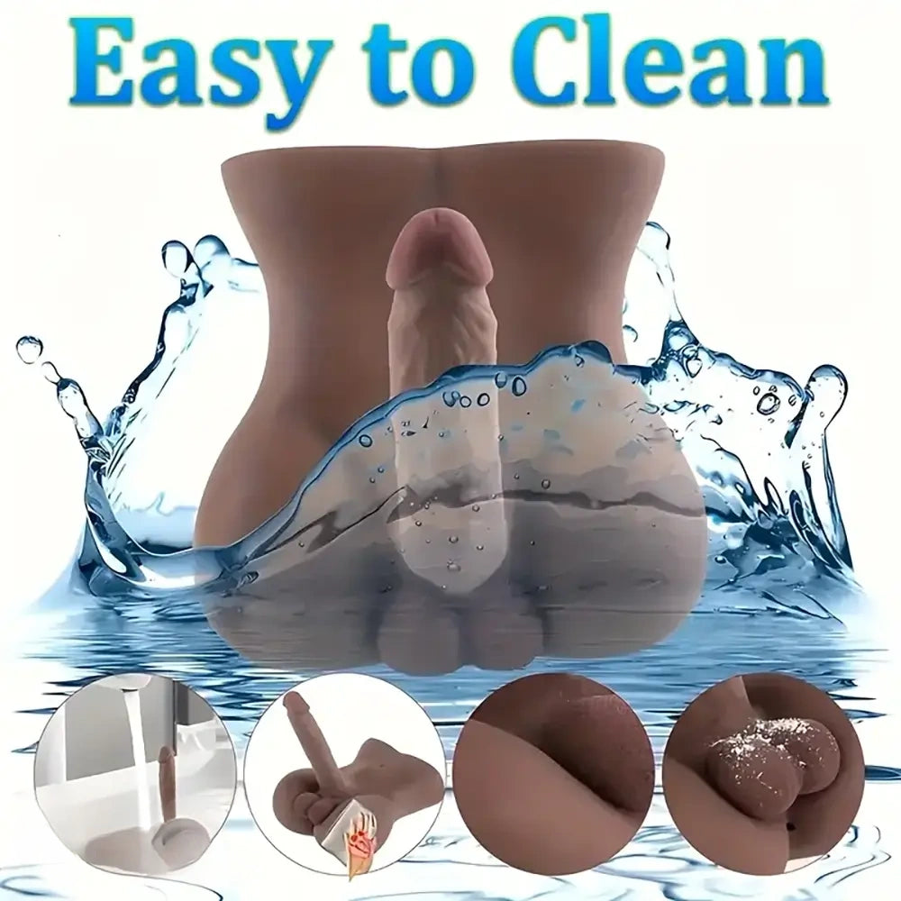 9.6in Male Dildo Sex Doll Torso With Flexible Dildo Realistic Big Cock