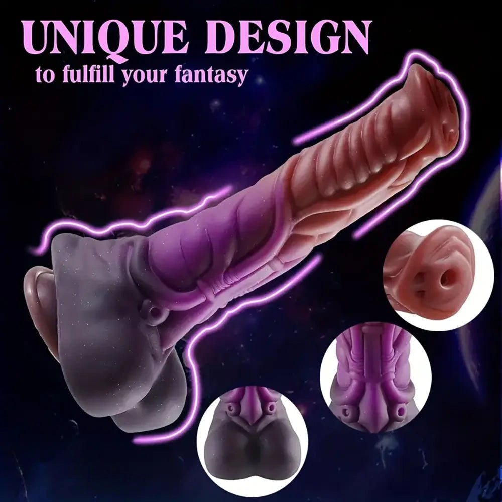 9.6in Realistic Horse Silicone Giant Fantasy Dildo For Anal Stimulation