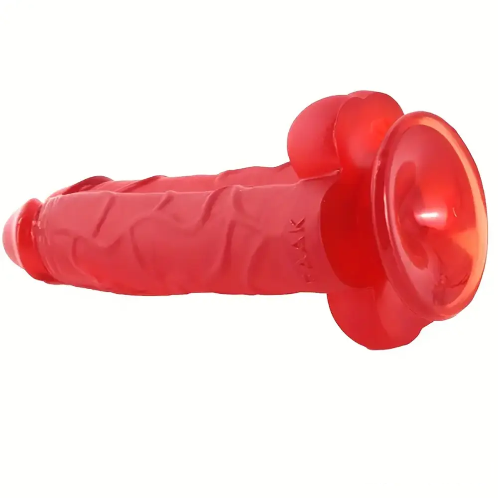 9.6in Realistic Penis Double Penetration Dildo With Ribbed Man Testis