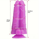 9.6in Realistic Penis Double Penetration Dildo With Ribbed Man Testis