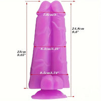 9.6in Realistic Penis Double Penetration Dildo With Ribbed Man Testis