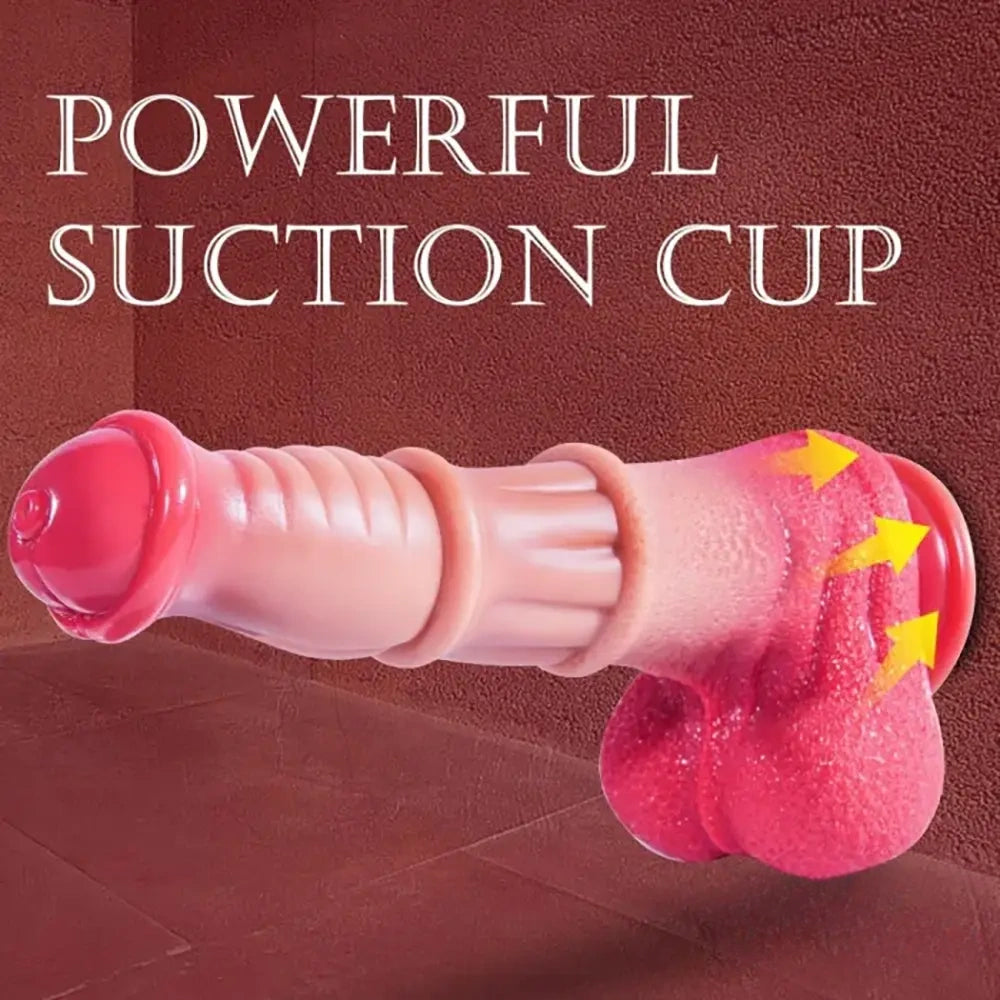 9.6in Silicone Big Soft Horse Cock Animal Dildo For Hands-free Play