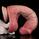 9.72in Double-layer Liquid Silicone Skin-like Soft Big Real Dildo For Women