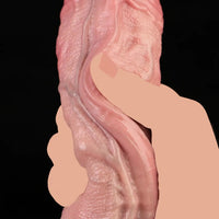 9.72in Double-layer Liquid Silicone Skin-like Soft Big Real Dildo For Women