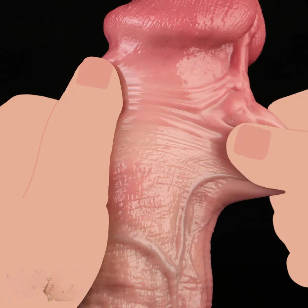 9.72in Double-layer Liquid Silicone Skin-like Soft Big Real Dildo For Women