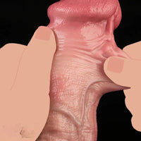9.72in Double-layer Liquid Silicone Skin-like Soft Big Real Dildo For Women