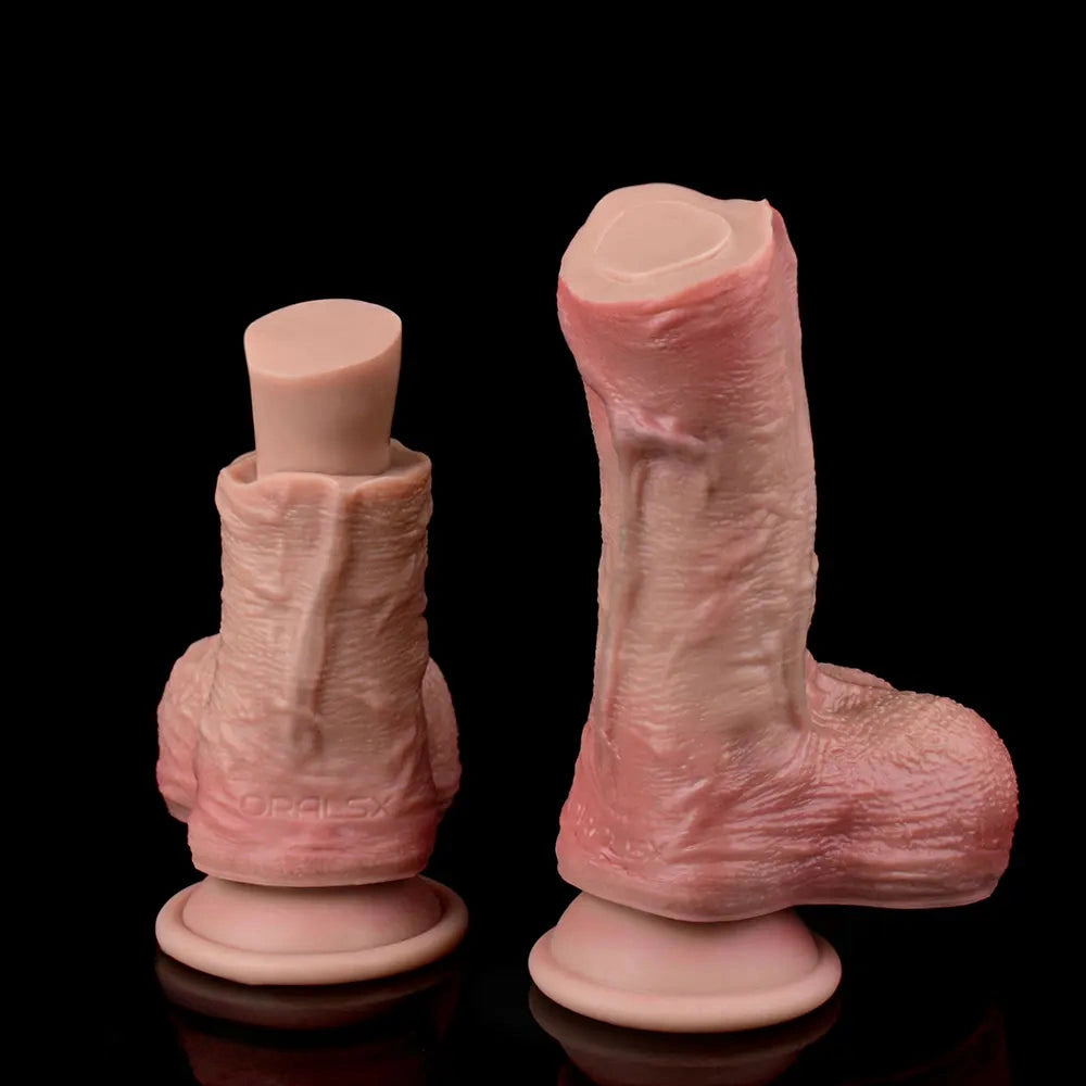 9.72in Double-layer Liquid Silicone Skin-like Soft Big Real Dildo For Women
