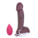 9.72in Manual Male and Female Dual Density Silicone Ejaculating Dildo