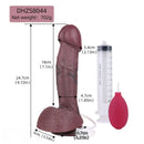 9.72in Manual Male and Female Dual Density Silicone Ejaculating Dildo