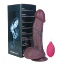 9.72in Manual Male and Female Dual Density Silicone Ejaculating Dildo