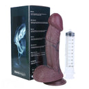 9.72in Manual Male and Female Dual Density Silicone Ejaculating Dildo