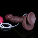 9.72in Manual Male and Female Dual Density Silicone Ejaculating Dildo