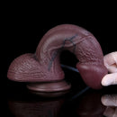 9.72in Manual Male and Female Dual Density Silicone Ejaculating Dildo