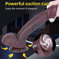 9.72in Manual Male and Female Dual Density Silicone Ejaculating Dildo