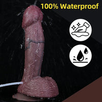 9.72in Manual Male and Female Dual Density Silicone Ejaculating Dildo