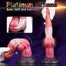 9.76in Knotted Monster Animal Double Layer Silicone Dildo For Stimulation