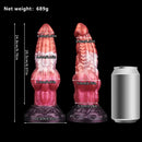9.76in Knotted Monster Animal Double Layer Silicone Dildo For Stimulation